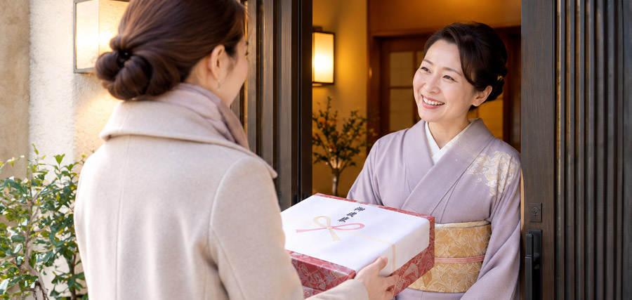 お歳暮の贈り物のイメージ