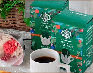 コーヒーとプリザーブドフラワーのセット